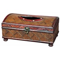 Antique Style Wooden Tissue Box   